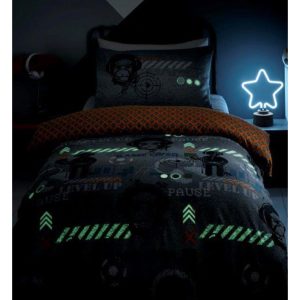 Lenjerie-Pat-Fosforescenta-Gamer-2-fete-reversibile-lenjeriirosette-glow